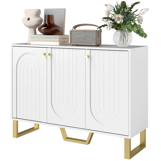 3-Door Sideboard Buffet Cabinet with Storage - White