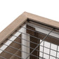 Wooden Rabbit Hutch, Indoor Bunny Cage with Wheels, Pull Out Trays, Run, Brown