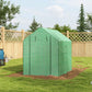 Walk-in Greenhouse with 3 Tier, Garden Plant Growhouse with Roll-up Door and Mesh Windows, 140 x 213 x 190 cm, Green