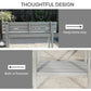 110cm Rectangle Outdoor Bar Table with Built-in Footrest, Slatted Top, Grey