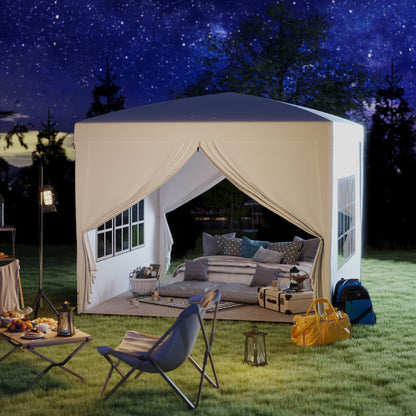 9.7' x 9.7' White Pop Up Party Tent with Carrying Bag