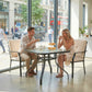 Tempered Glass Square Patio Dining Table w/ 2.1" Umbrella Hole for Garden, Balcony, Backyard, 38" x 38" x 28"