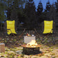 2 Pack Folding Camping Chairs, High Back Folding Chairs w/ Cup Holder, Padded Camping Chairs for Outdoor Events, Cream - Yellow