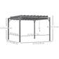 9.7' x 9.7' Outdoor Pergola with Retractable Roof, Aluminium Louvered Pergola Canopy Gazebo for Lawn Garden Patio, Grey
