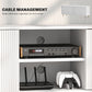 TV Stand with Storage for 55 Inch TV, Modern TV Cabinet with 2 Open Shelves and 2 Cabinets for Living Room, White