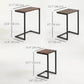 Nesting Coffee Table Set of 3, Stackable Rectangular End Tables with Wood-Effect Top, Metal Frame, Industrial & Rustic C-Shaped for Small Space, Living Room, Rustic Brown