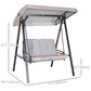 2-Seater Outdoor Porch Swing with Adjustable Canopy, Patio Swing Chair for Garden, Poolside, Backyard, Dark Blue