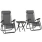 Zero Gravity Chair Set of 2 Patio Chair with Side Table Cupholders and Pillows for Pool, Backyard, Lawn, Blue