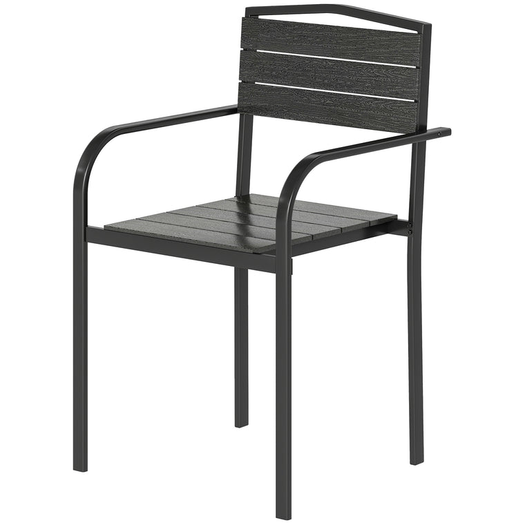 Stackable Dining Chairs with HDPE Seat, Set of 4