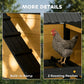 Large Chicken Coop, 134"L Wooden Chicken House with Run, Nesting Box, Slide-Out Tray, Waterproof Roof and Ramp