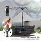 Patio Sun Umbrella, Outdoor Parasol with 6 Ribs, Blue Stripes