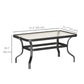 37" Patio Coffee Table with Tempered Glass Top, Outdoor Coffee Table with Metal Frame, Black