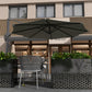 10' Offset Patio Umbrella Cantilever Umbrella with Aluminium Pole 360° Rotation and Tilt Adjustment, Grey