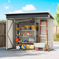 7.5' x 4.3' Outdoor Storage Shed, Waterproof Metal Garden Shed with Lockable Doors, for Backyard, Lawn, Patio, Dark Grey