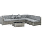 7 Pcs Garden Furniture Pe Rattan Wicker Sofa Sectional Grey