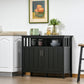 Sideboard Buffet Server Storage Cabinet Console Table with 2 Doors and Adjustable Shelves for Kitchen & Dining Room, Black