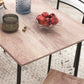 5 Piece Dining Table Set for 4, Space Saving Kitchen Table and 4 Chairs, Rectangle, Steel Frame for Dining Room, Oak