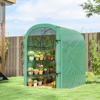 123 x 187 x 189 cm Walk-In Greenhouse with Shelves