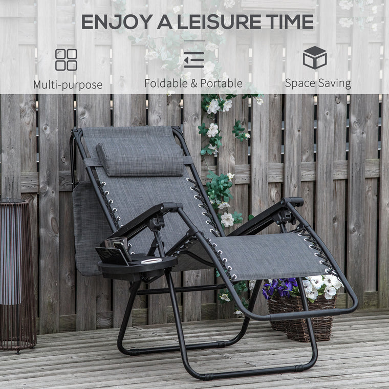 Zero Gravity Lounger with Canopy Shade and Cupholder