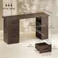 55" Computer Desk with 3-Tier Shelves - Walnut
