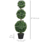 2 Pack 40" Artificial Trees, Boxwood Topiary Ball Trees with Pot for Indoor, Outdoor, Home Office, Living Room, Green