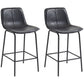Upholstered Counter Height Bar Stools Set of 2 - Black
