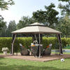 10' x 10' Beige Soft-Top Gazebo with Display Shelves