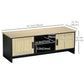 TV Stand for 60 inches, TV Cabinet with 2 Shelves, 2 Cable Managements and 2 Rattan Door Cabinets, Natural