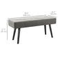 39 Inches Upholstered Bedroom Bench, Modern End of Bed Bench with Steel Legs, Grey