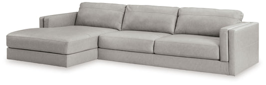 Amiata - Glacier - 2-Piece Sectional With Laf Corner Chaise - Leather Match