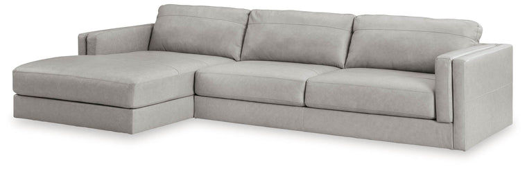 Amiata - Glacier - 2-Piece Sectional With Laf Corner Chaise - Leather Match - Forward Furniture