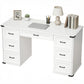 55" Executive Computer Desk with 7 Drawers - White Wood Grain