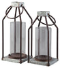 Diedrick - Lantern Set (Set of 2) - Gray / Black