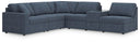 6 Pc. Sectional With Storage Console And 3 Armless Chairs