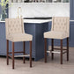 2 Sets of Modern Minimalist Counter Stool with Commercial Grade, High-Density Fabric Seat with Metal Legs, 19" L x 23.5" W x 44.5" H, Beige