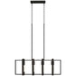 Farmhouse Kitchen Island Lighting, Linear Pendant Light with 4 Rotatable Frames and Adjustable Height, Black