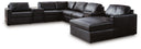 8 Pc. Right Arm Facing Corner Chaise Sectional With Audio Consoles