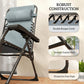 Zero Gravity Chair Set of 2, Folding Reclining Outdoor Lounge Chair with Cup Holder, Headrest, Light Grey