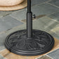 29lbs Cement Round Umbrella Base Heavy Duty 19" HDPE Parasol Stand, Black