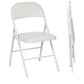 Set of 2 Metal Foldable Chairs, PU Leather Padded Folding Chairs with Cushion Seat and Open Back for Indoor, White