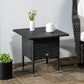 20" Patio Wicker Coffee Table, Outdoor Coffee Table with Plastic Board Underneath the Woven Tabletop for Patio, Garden, Balcony, Black