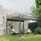 10' x 10' Outdoor Gazebo, Retractable Pergola Canopy with Magnetic Fixture, UPF30+ Metal Pergola Kit, Grey