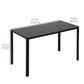 Rectangular Kitchen Table for 4 People, Dining Table with Tabletop Tempered Glass for Dining Room, Living Room, Black