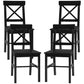 Wooden Dining Chairs Set of 4, Kitchen Chairs with Cross Back, Solid Structure for Living Room and Dining Room, Black