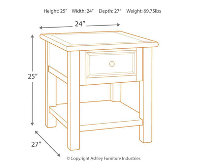 Bolanburg - White / Brown / Beige - Rectangular End Table - Forward Furniture