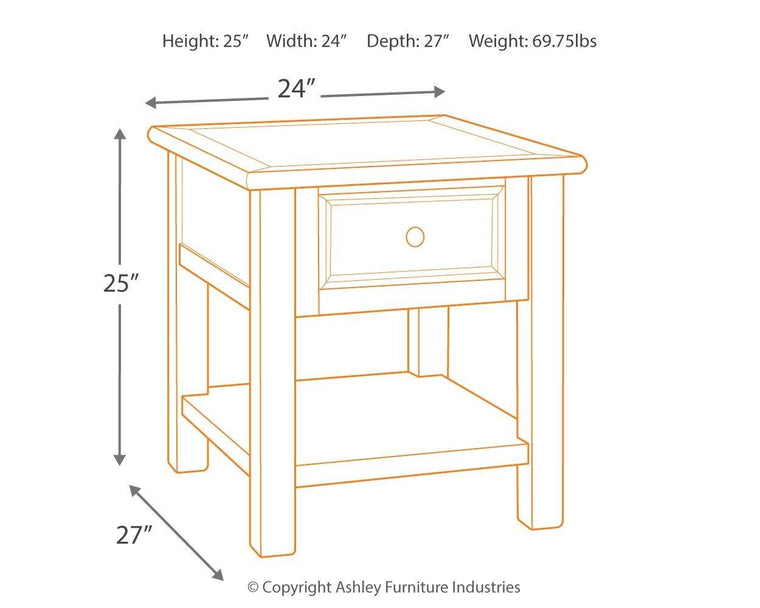Bolanburg - White / Brown / Beige - Rectangular End Table - Forward Furniture