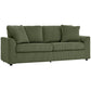 3 Seater Sofa, 83.5" Modern Upholstered Couch with Pocket Spring and 2 Scatter Cushions for Living Room, Green