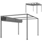 13' x 10' Patio Pergola with Retractable Canopy, Outdoor Sun Shelter, Yard Shade, Dark Grey