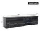 Modern TV Cabinet with LED Strip and Adjustable Colours, Stylish Media Console with Low-Profile Storage, 71'' L x 13.5'' W x 19'' H, Black