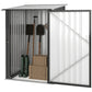 Garden Tool Storage Shed, Small Steel Shed with Lockable Door for Garden & Patio, Galvanized Steel Construction, Dark Gray